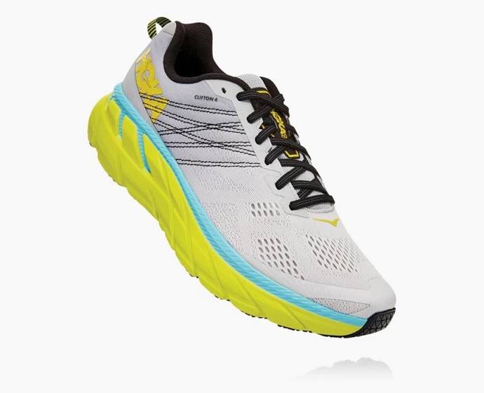 Hoka Clifton 6 Bezecke Topanky Panske Biele Zelene | Slovensko-3062195