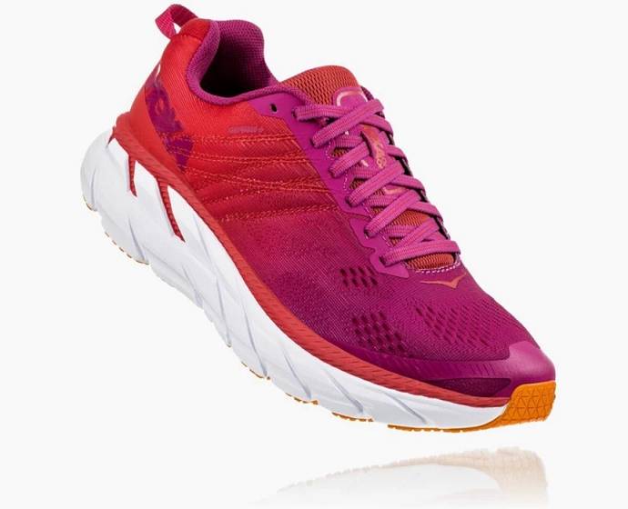 Hoka Clifton 6 Vychadzkove Topanky Damske Červené | Slovensko-0189345