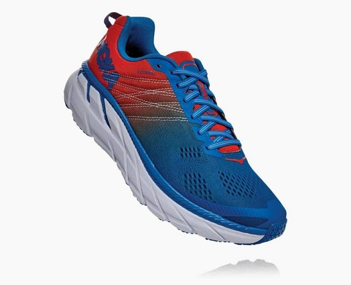 Hoka Clifton 6 Vychadzkove Topanky Panske Modre Červené | Slovensko-2351846