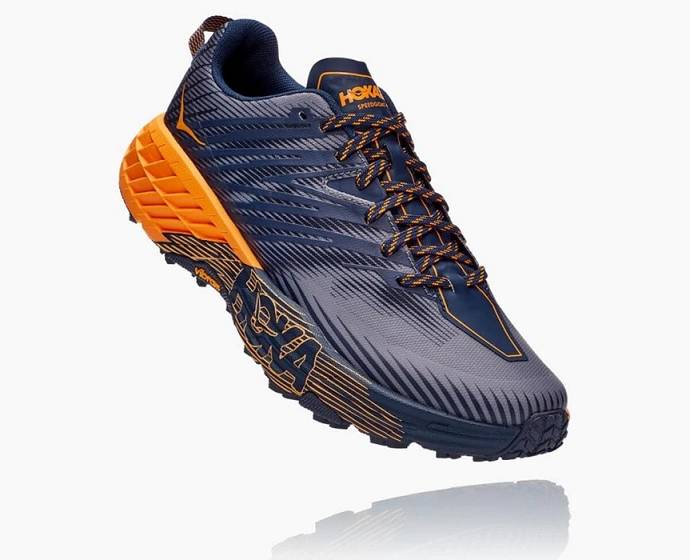 Hoka Speedgoat 4 Siroke Topanky Trailove Bezecke Tenisky Panske Námornícka Modrá | Slovensko-5643901