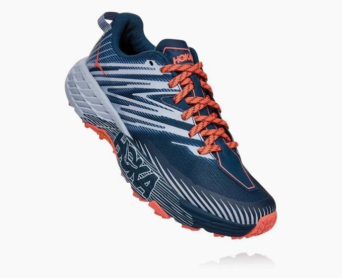 Hoka Speedgoat 4 Siroke Topanky Trailove Bezecke Tenisky Damske Modre Oranžové | Slovensko-8924106