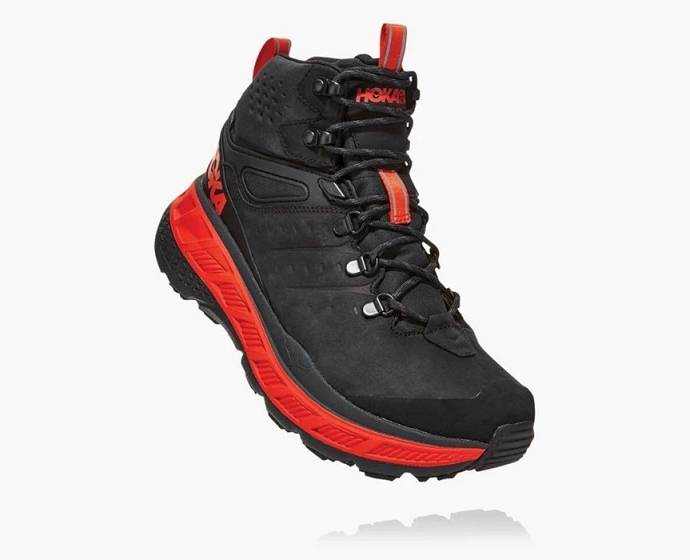 Hoka Stinson Stredne GORE-TEX Turisticka Obuv Panske Čierne Červené | Slovensko-9820653