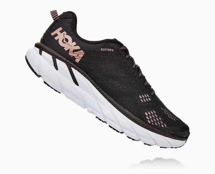 Hoka Clifton 6 Siroke Topanky Cestne Bezecke Topanky Damske Čierne | Slovensko-1352946