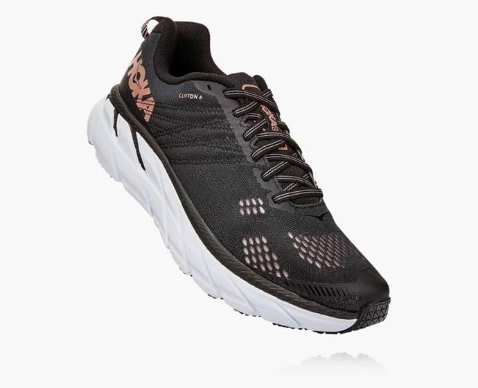 Hoka Clifton 6 Siroke Topanky Cestne Bezecke Topanky Damske Čierne | Slovensko-1352946