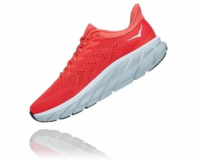 Hoka Clifton 7 Bezecke Topanky Panske Koralove Biele | Slovensko-7512698