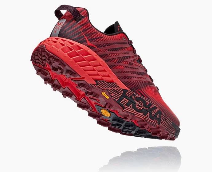 Hoka Speedgoat 4 Siroke Topanky Trailove Bezecke Tenisky Panske Červené | Slovensko-0329548