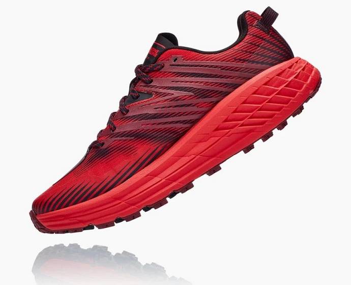 Hoka Speedgoat 4 Siroke Topanky Trailove Bezecke Tenisky Panske Červené | Slovensko-0329548