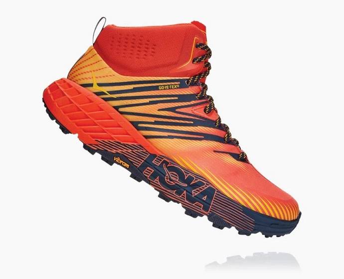 Hoka Speedgoat Stredne GORE-TEX Trailove Bezecke Tenisky Panske Červené Zlate | Slovensko-3925067